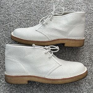 Tory Burch Bergen Crackle White Ankle Boots
 7.5